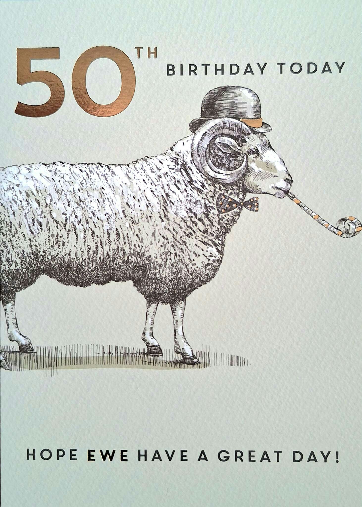 Dubbelt kort med kuvert - 50 år - Baggen (Fraktfritt)