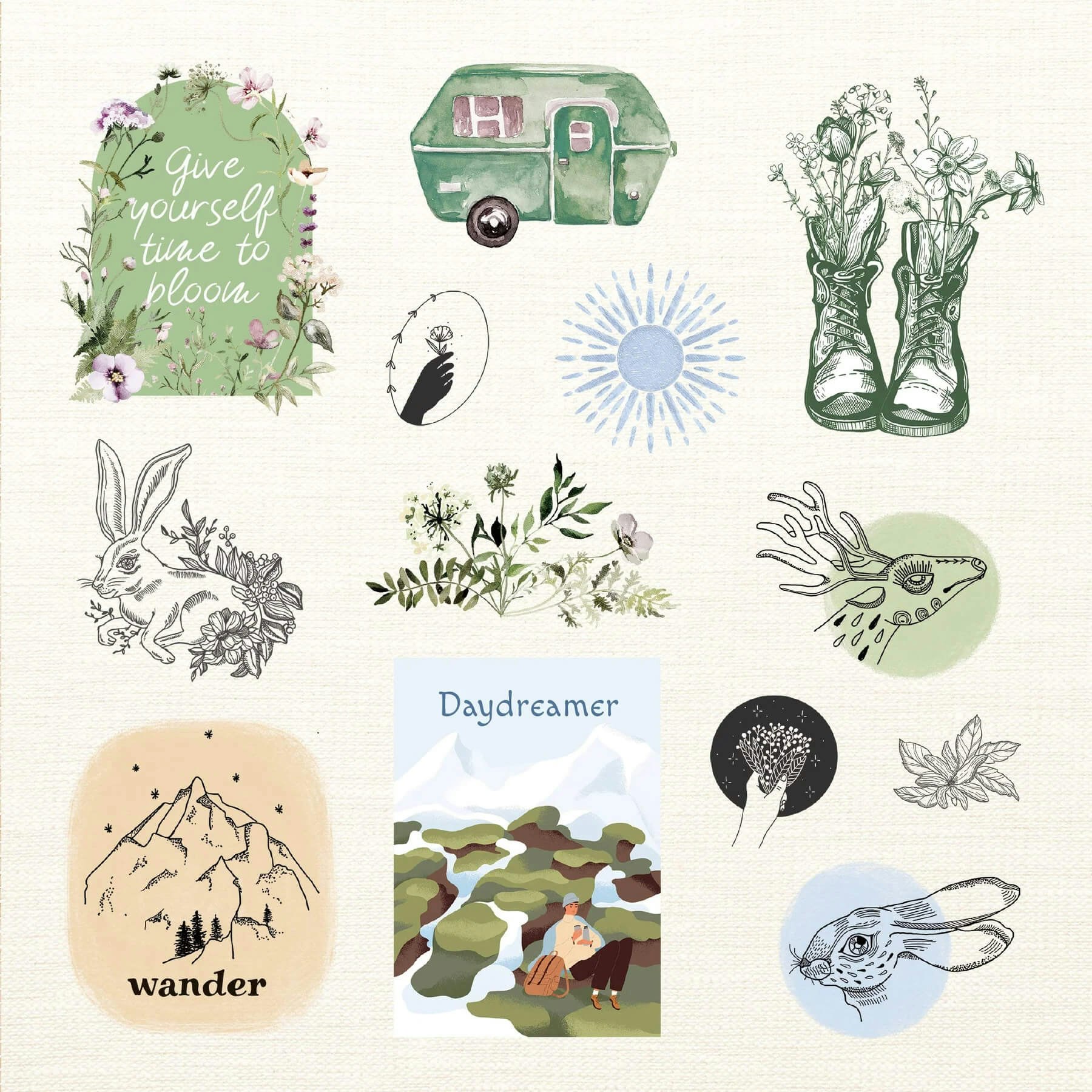 Klistermärkesbok: Boho Dreams