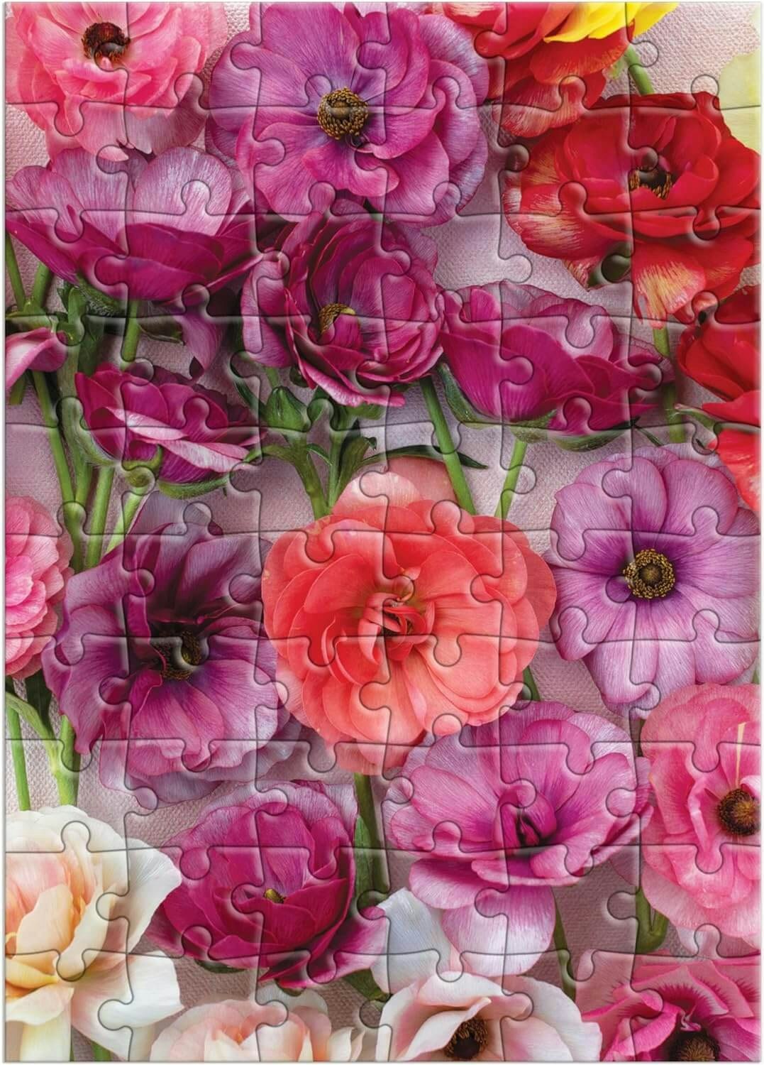 Pusselkort med kuvert - Blommor (Fraktfritt)