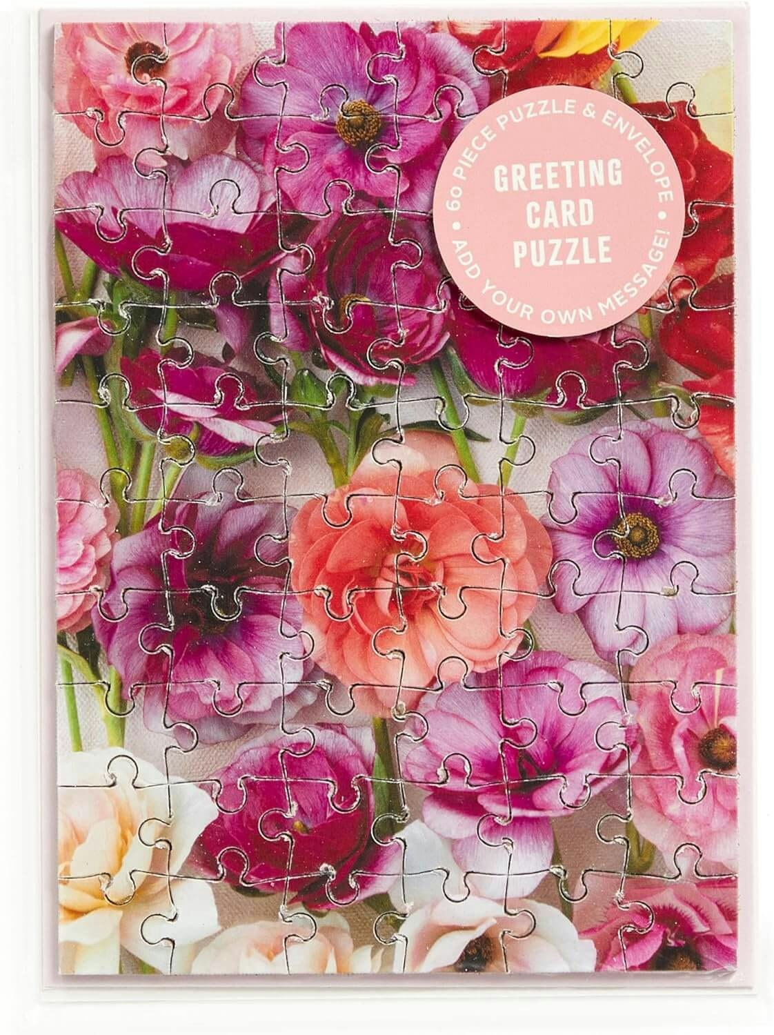 Pusselkort med kuvert - Blommor (Fraktfritt)