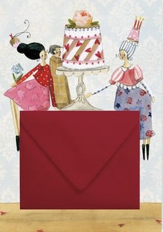 Kort med kuvert - Tårta på kuvertet (Fraktfritt)