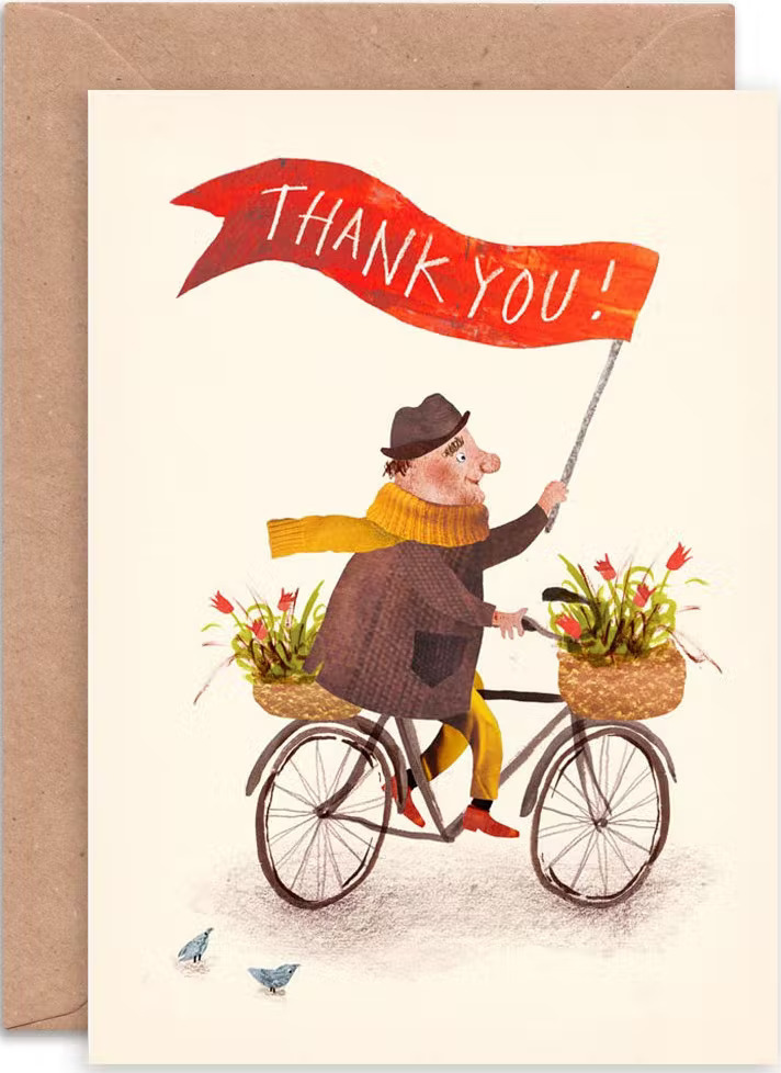 Kort med kuvert - Tack-cykeln (Fraktfritt)