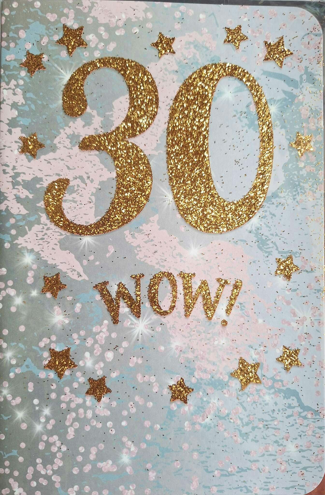 Dubbelt kort med kuvert - 30 år - Wow (Fraktfritt)