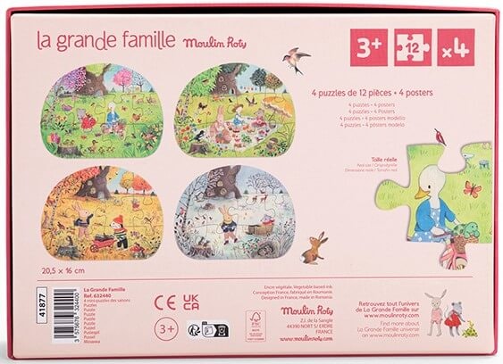 4 olika pussel (12 bitar) - La Grande Famille
