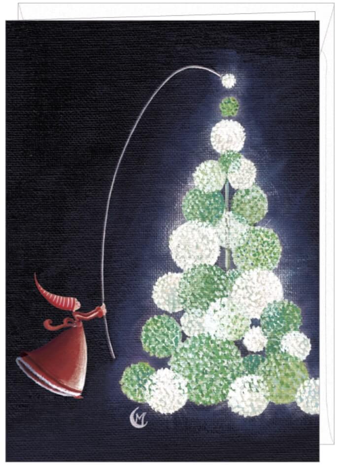 Julkort med kuvert -  Tända granen (Fraktfritt)