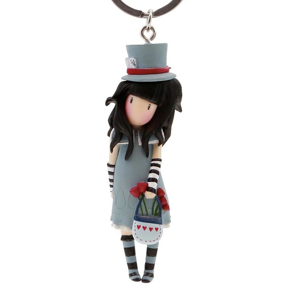 Nyckelring - Flicka med hatt och väska - Mr Humblebees magiska leksaksaffär