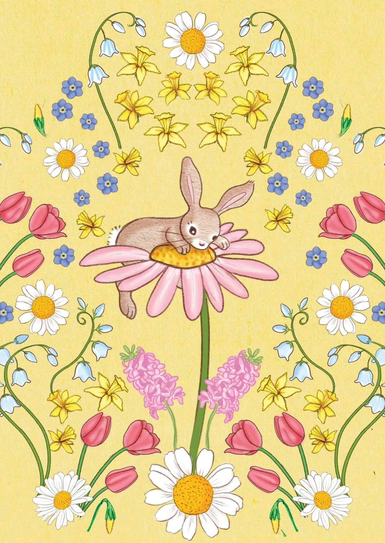 Enkelt kort - Belle & Boo - Boo klättrar på blomman (Fraktfritt)