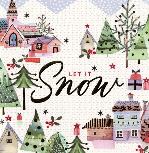 Julkort med kuvert - Let it snow (Fraktfritt)