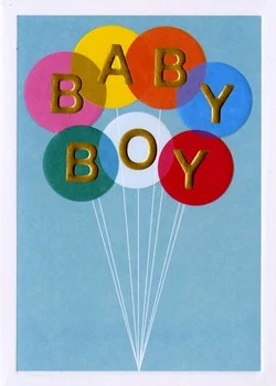 Dubbelt kort med kuvert - Babyballonger (Fraktfritt)