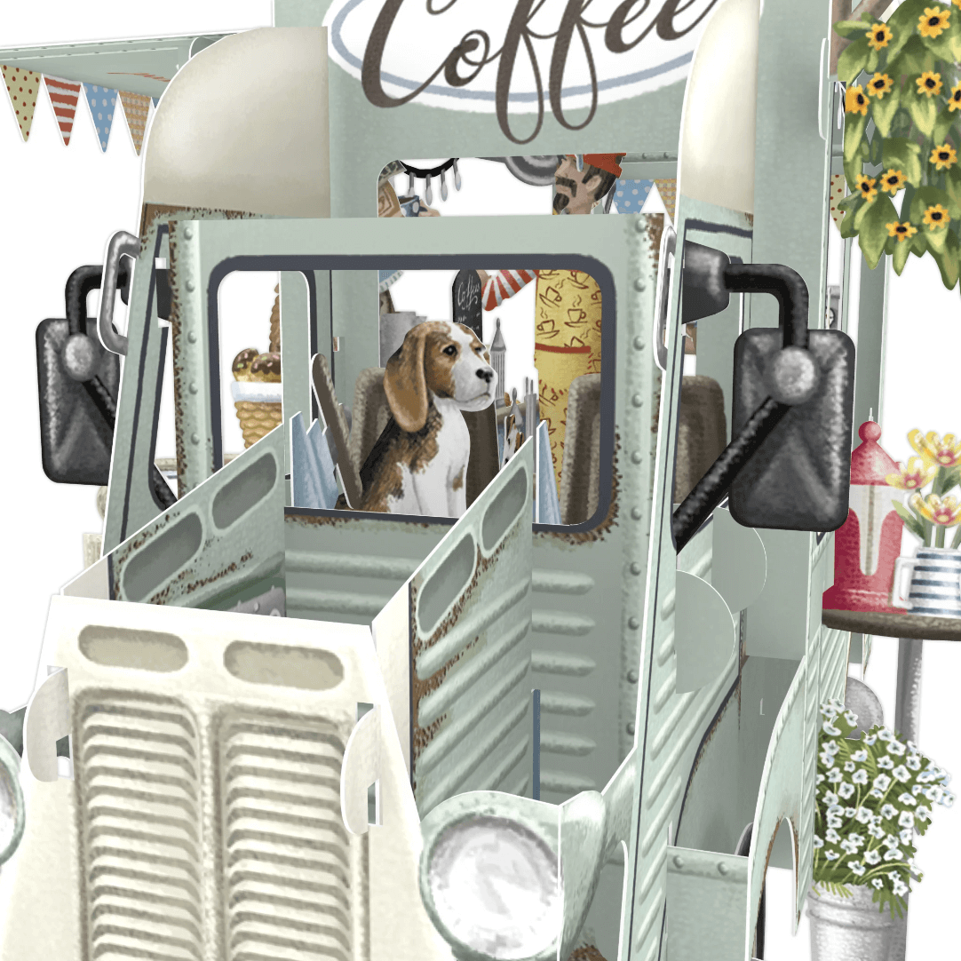 Magiska gratulationskort - Kaffe bil (Fraktfritt)
