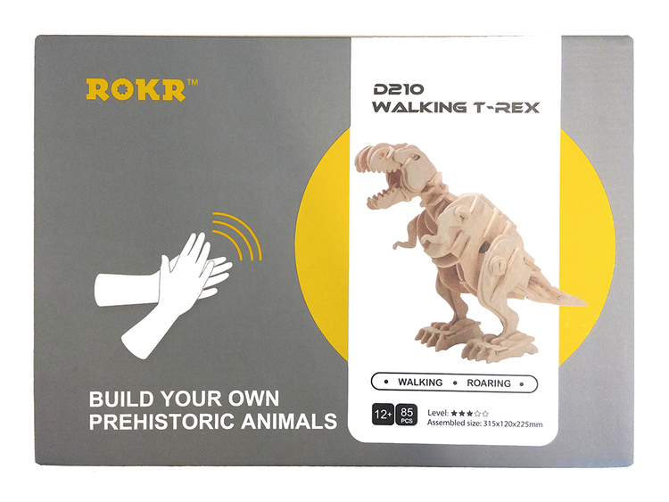 Bygg en T-Rex som går och ryter när du klappar i händerna!