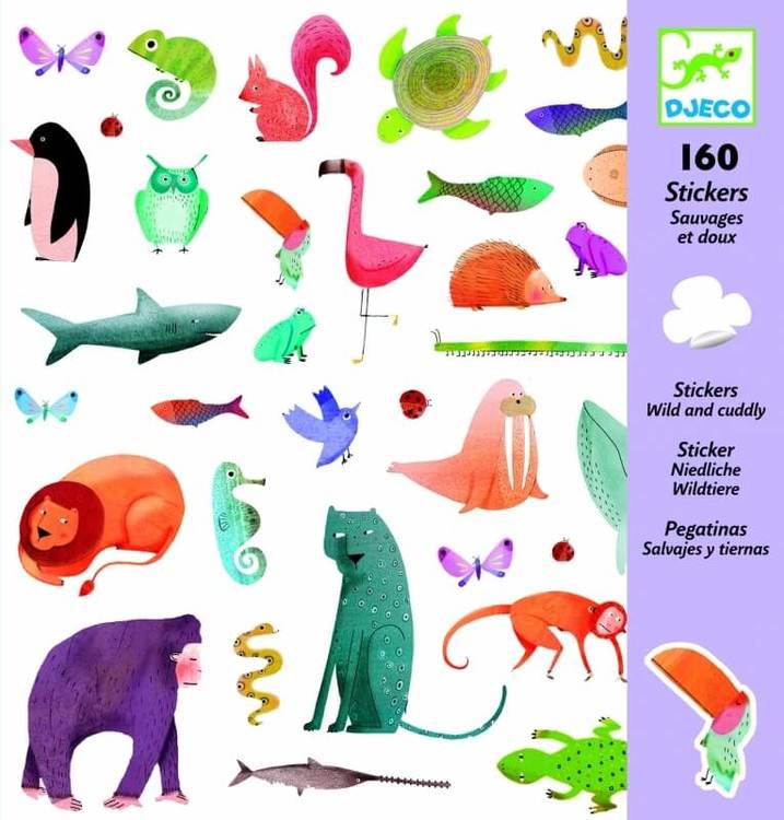 Klistermärken - Vilda och mysiga djur (Stickers, Wild and cuddle) från Djeco