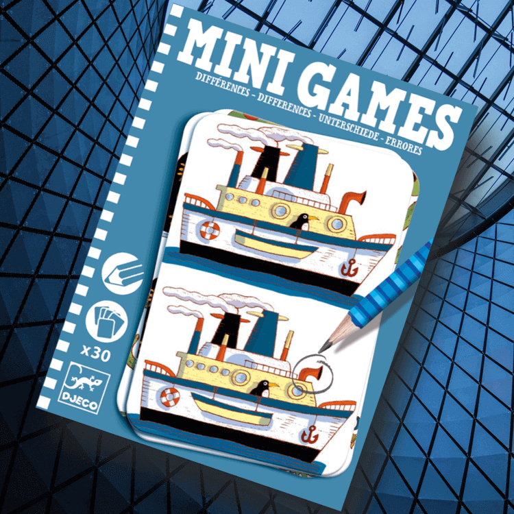 Mini games Differences - Finn 7 fel - Blå från Djeco