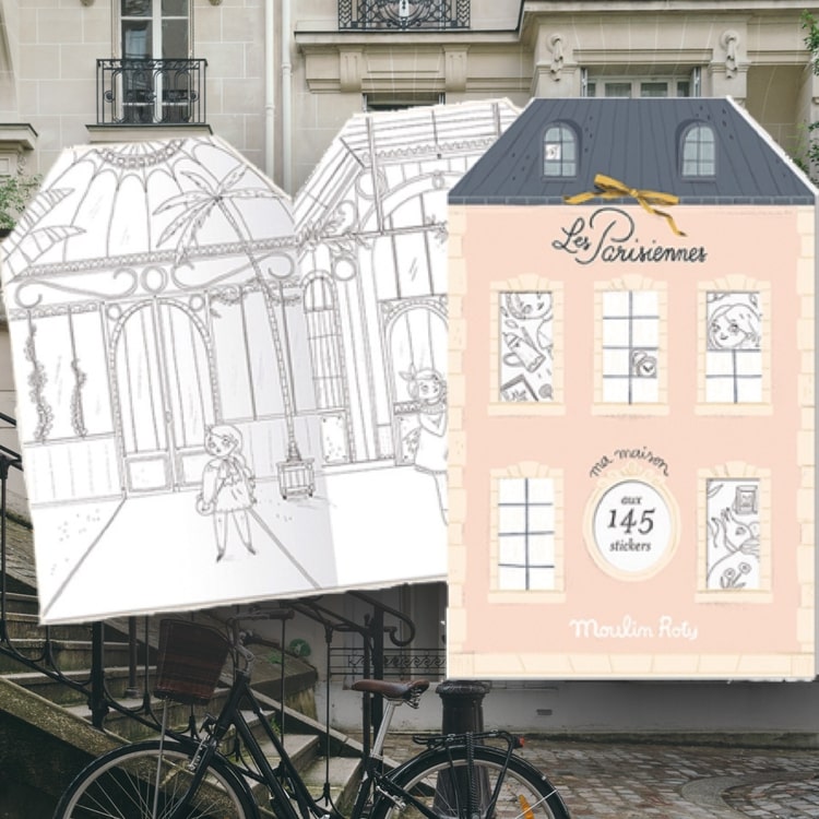 Vacker pysselbok med klistermärken - 'Les Parisiennes' från Moulin Roty
