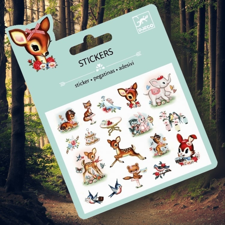 Mini Stickers Puffy - Animaux Vintages från Djeco