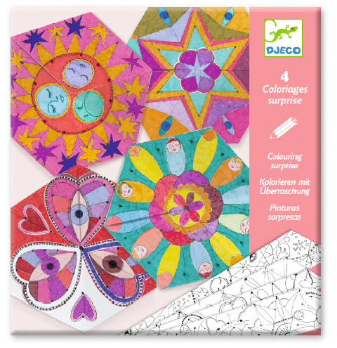 Färglägg mandalas och vik till fina mönster från Djeco
