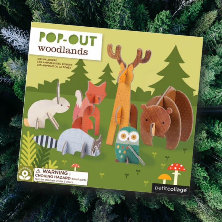 Petit Collage Pop-out Djuren i skogen