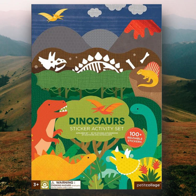 Dinosaurier - pysselböcker med klistermärken från Petit Collage