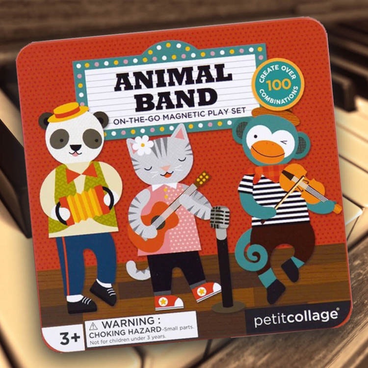 Djurorkestern - Magnetiskt lek i fin låda från Petit Collage