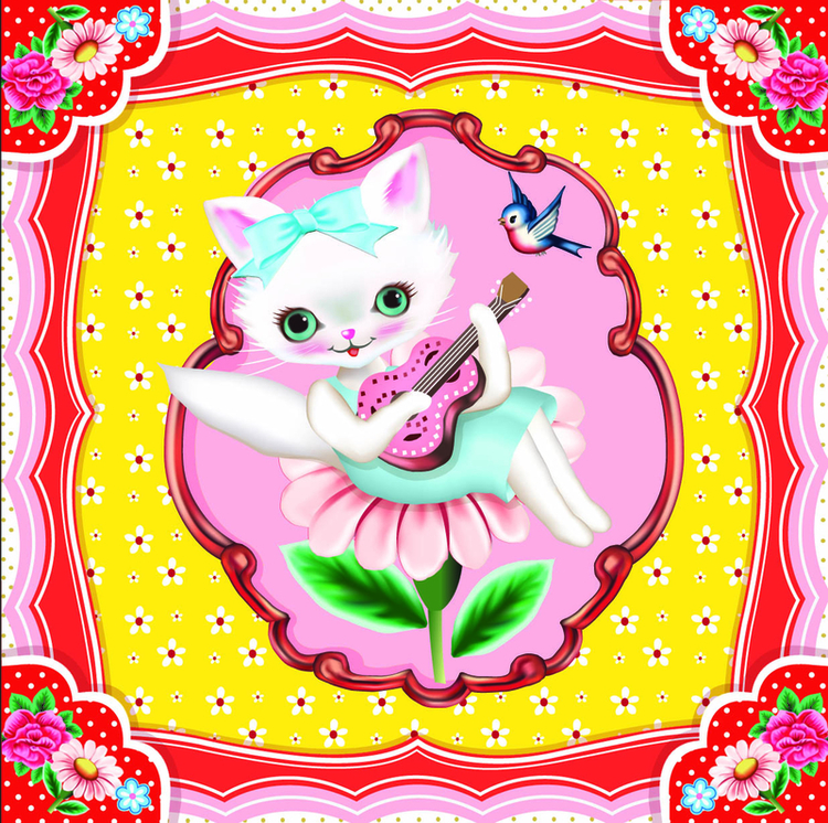 Speldosa & smyckeskrin med en musicerande katt, från Djeco