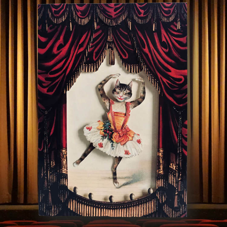 Vackert kort med kuvert - Ballerinan Katt