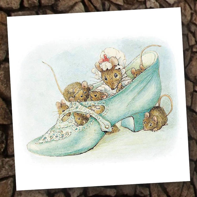 Kort med kuvert - Möss i skorna (Fraktfritt) Beatrix Potter