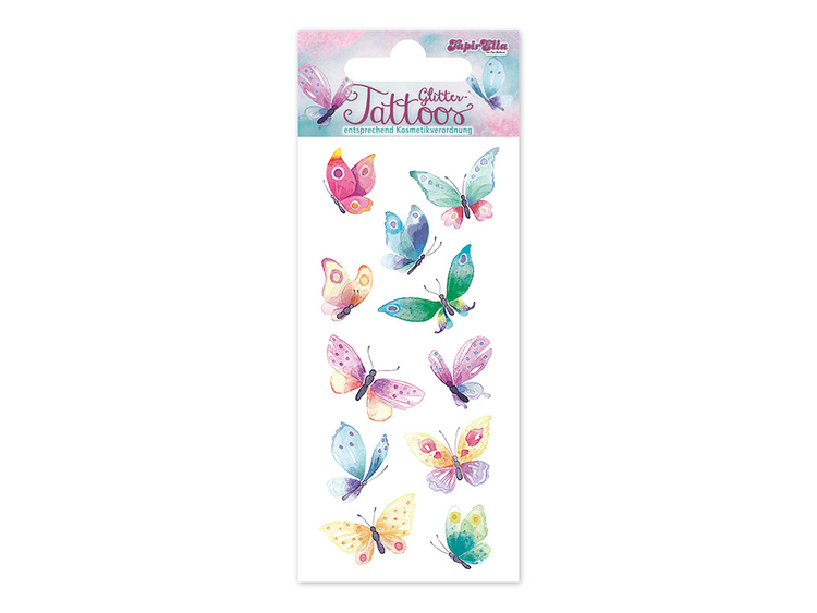 Tatueringar - Fjärilar med glitter (Fraktfritt)