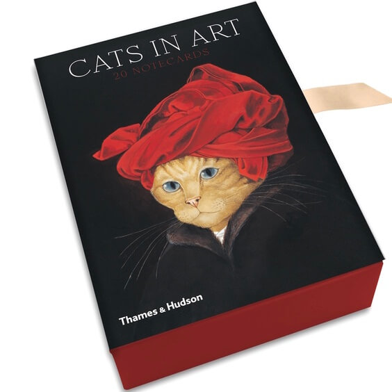 En box med kort och kuvert - Katter i konsten