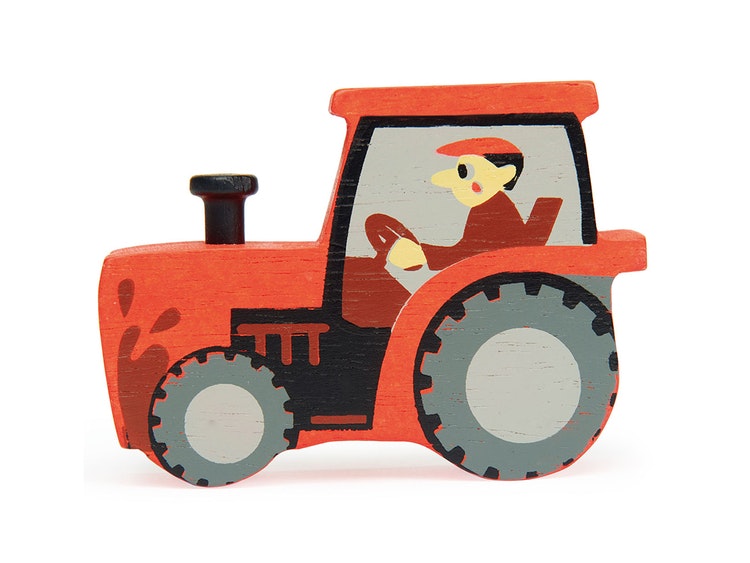 Bondgårdens vackra djur i trä från Tender Leaf Toys - Traktor