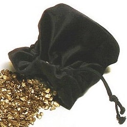 Penningpung i svart sammet