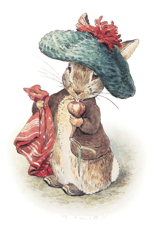 Litet kort med kuvert - Kaninen med hatten (Fraktfritt) av Beatrix Potter