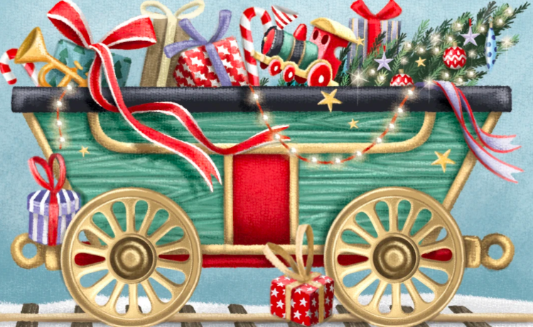 Magiskt julkort - Tomtetåget (Fraktfritt)