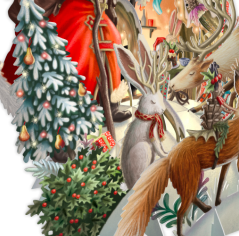 Magiskt julkort - Julklappar i skogen (Fraktfritt)