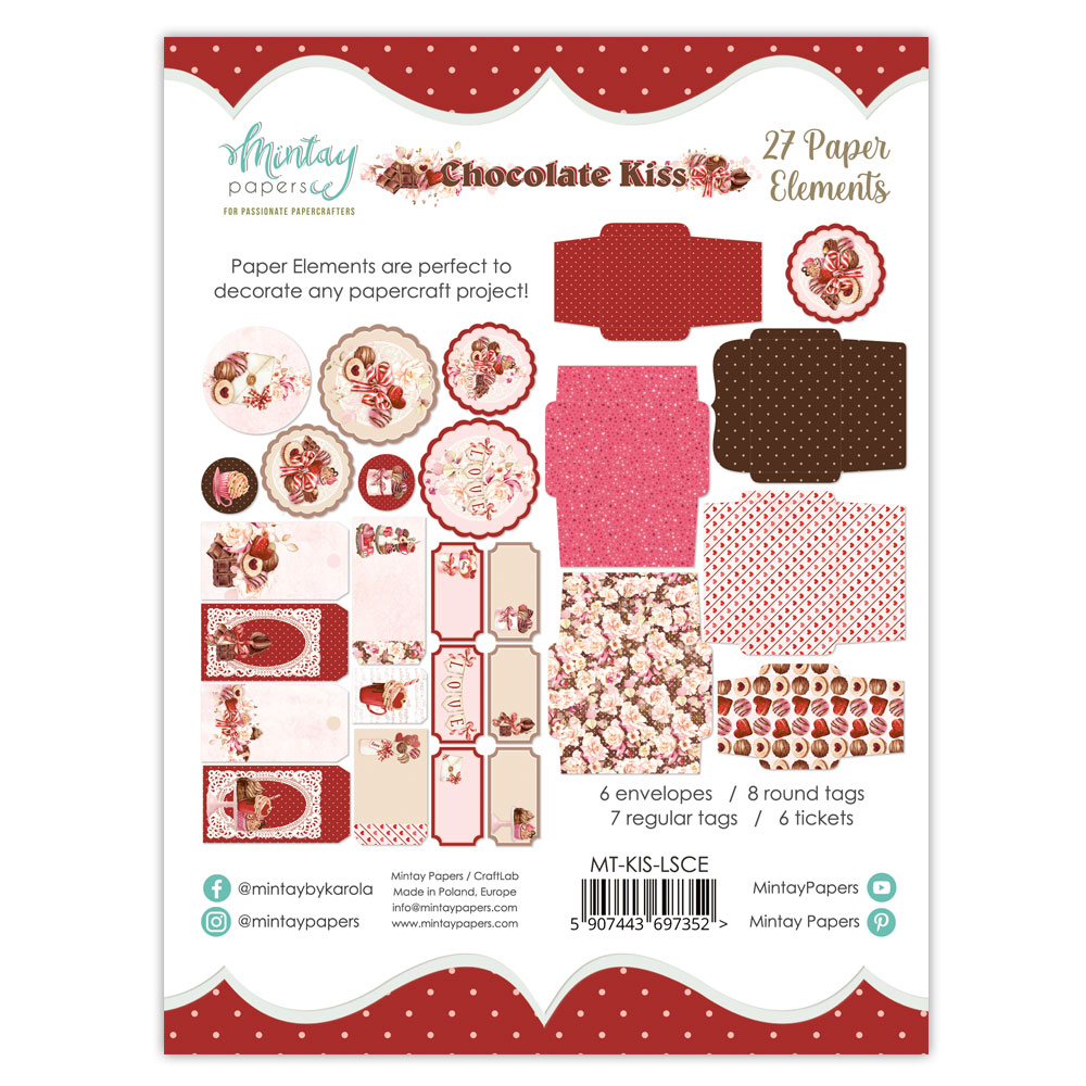 Vackert papperspyssel - Chokladkyssar (27 delar)