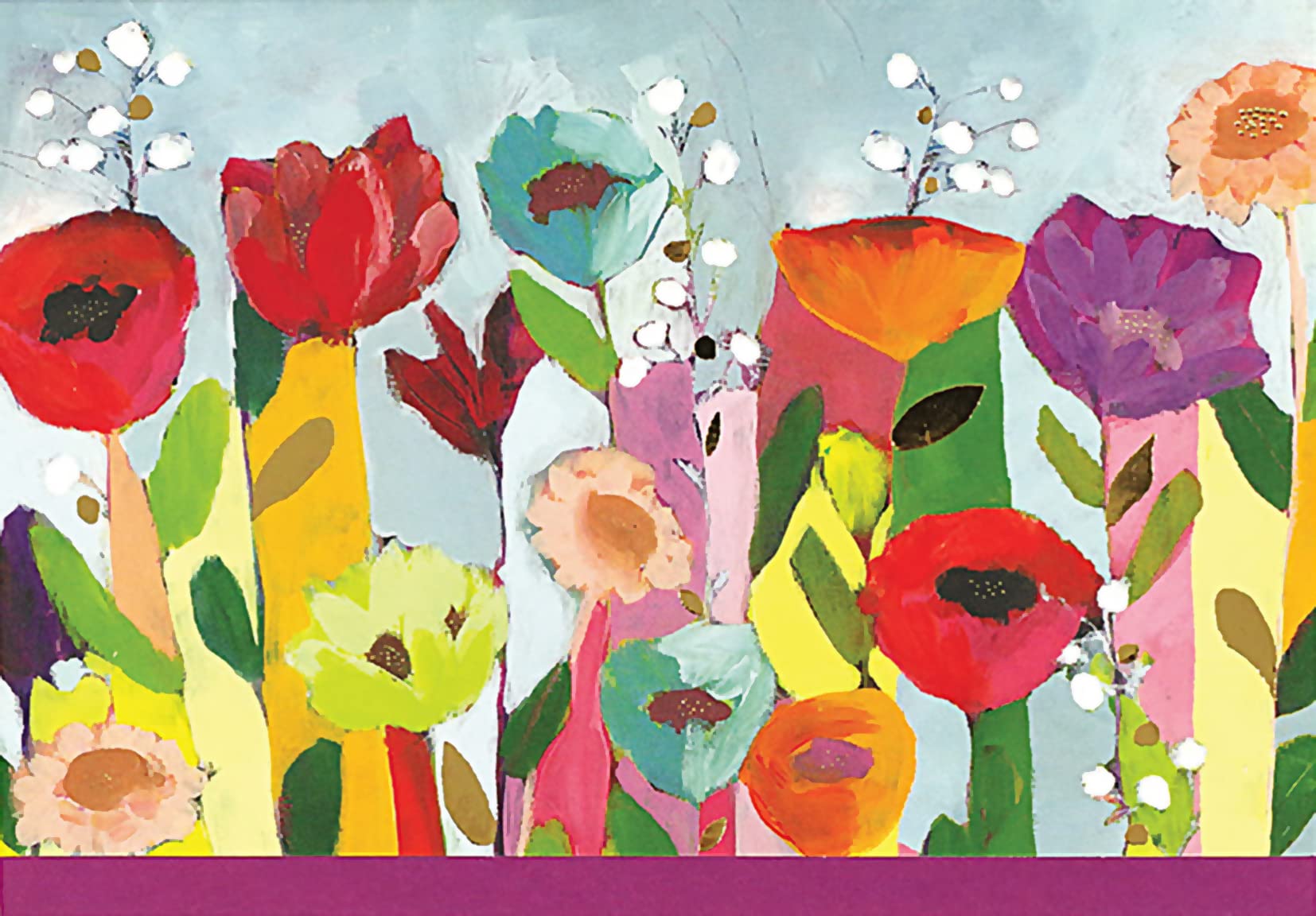 Förpackning med flera kort med kuvert - Färgglada blomster