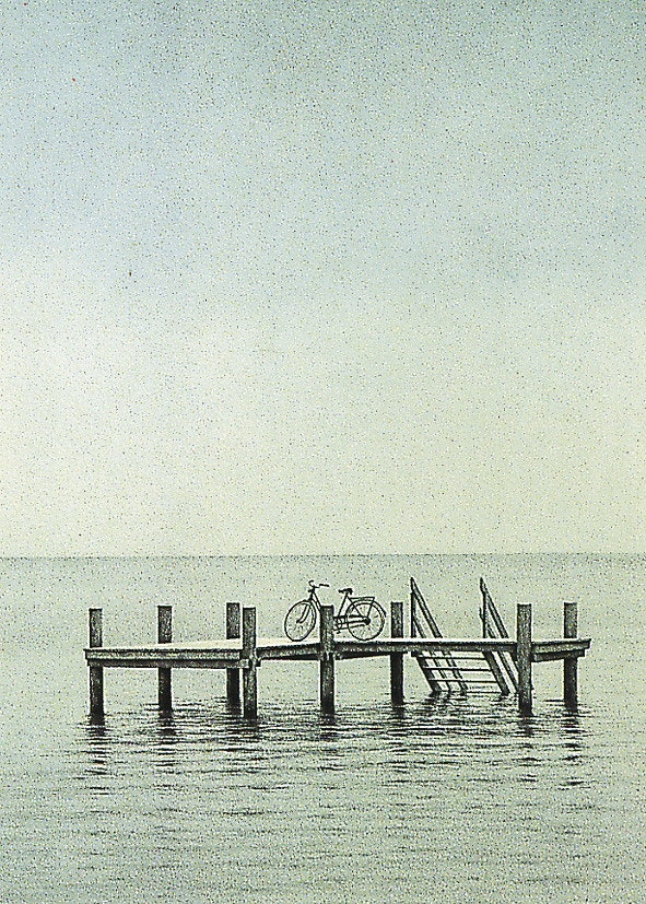 Enkelt Kort - Cykeln i havet (Fraktfritt)