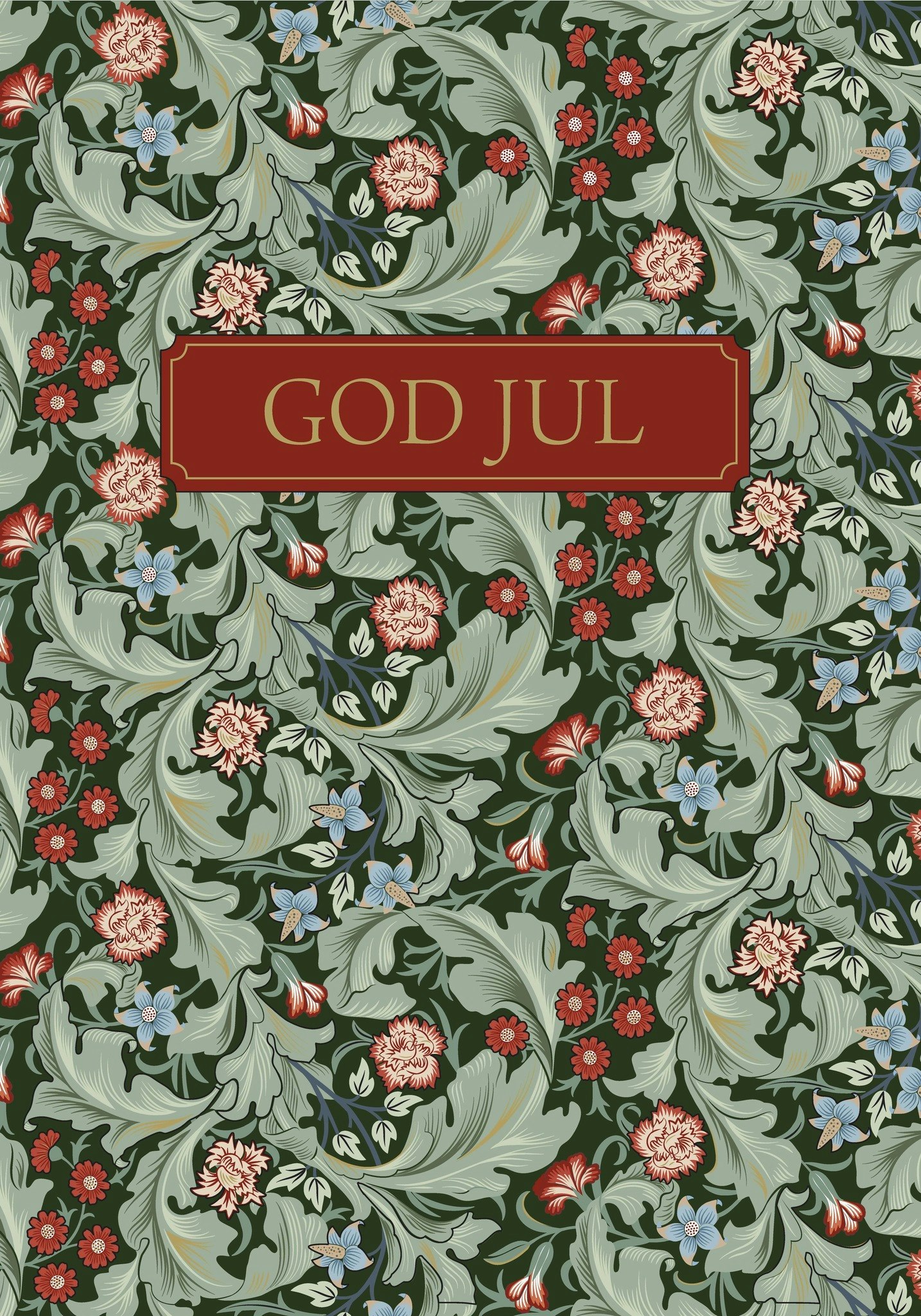 Julkort med kuvert - Grön grönska (Fraktfritt)
