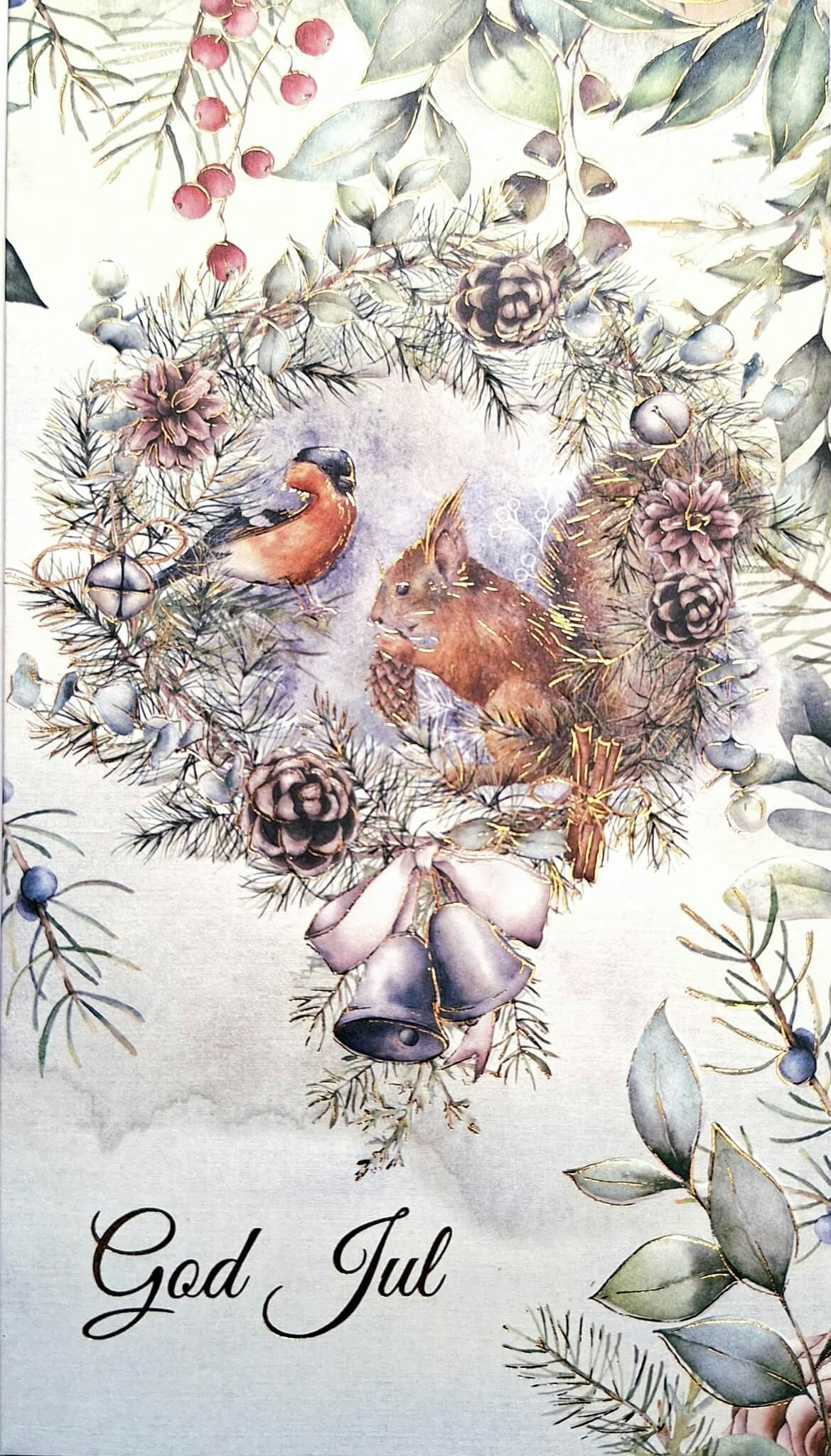 Dubbelt julkort med kuvert - Kransen (Fraktfritt)