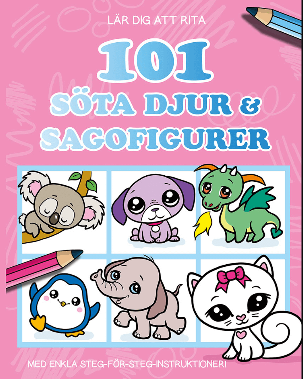 Lär dig rita 101 söta djur och sagofigurer
