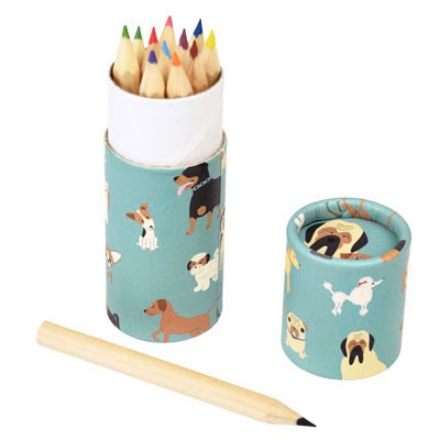 Små pennor i en tub - Hundar (12 pennor)