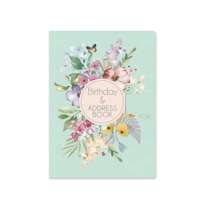 Adress- och födelsedagsbok - Blommor och fjärilar