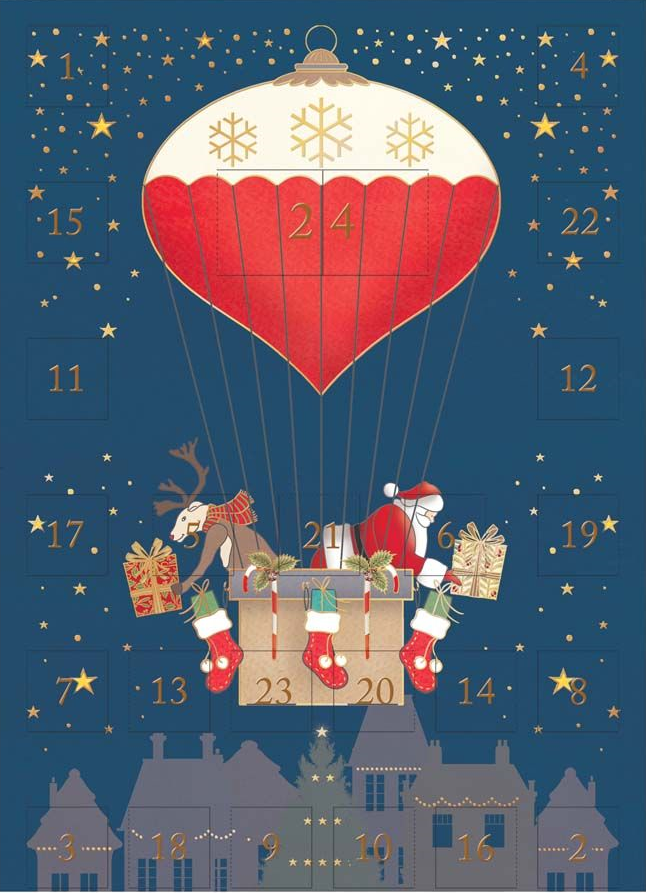 Liten adventskalender med kuvert - Luftballong (Fraktfritt)