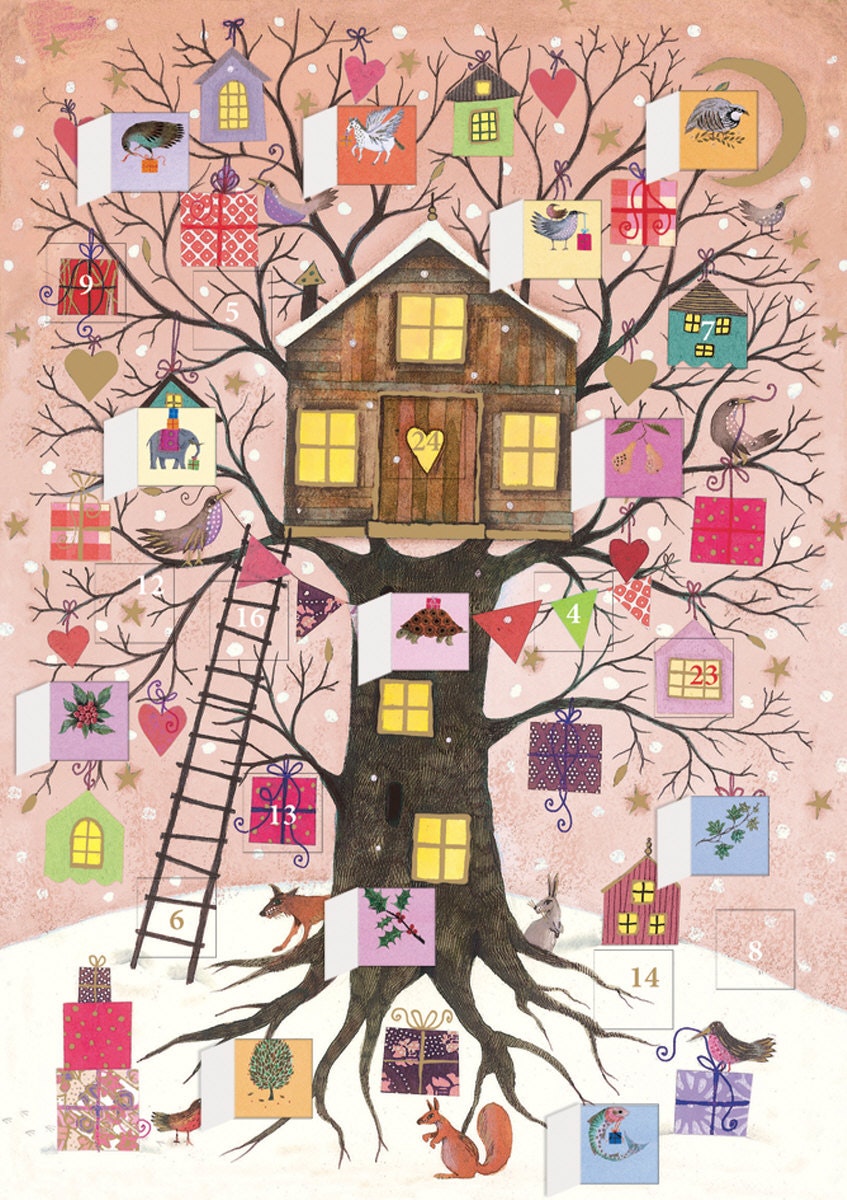 Liten Adventskalender som julkort - Huset i trädet