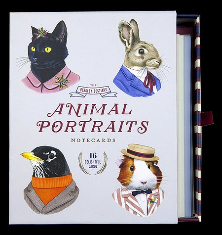 Förpackning med flera kort med kuvert - Djurporträtt