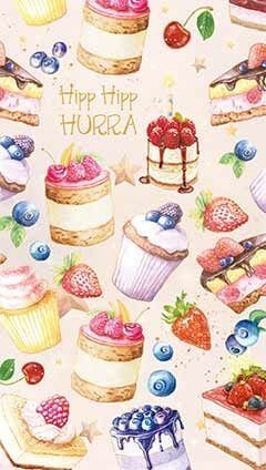 Dubbelt kort med kuvert - Bakverk Hipp Hipp Hurra (Fraktfritt)