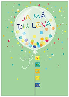 Ljudkort - Ballong (Ja må du leva) (Fraktfritt)