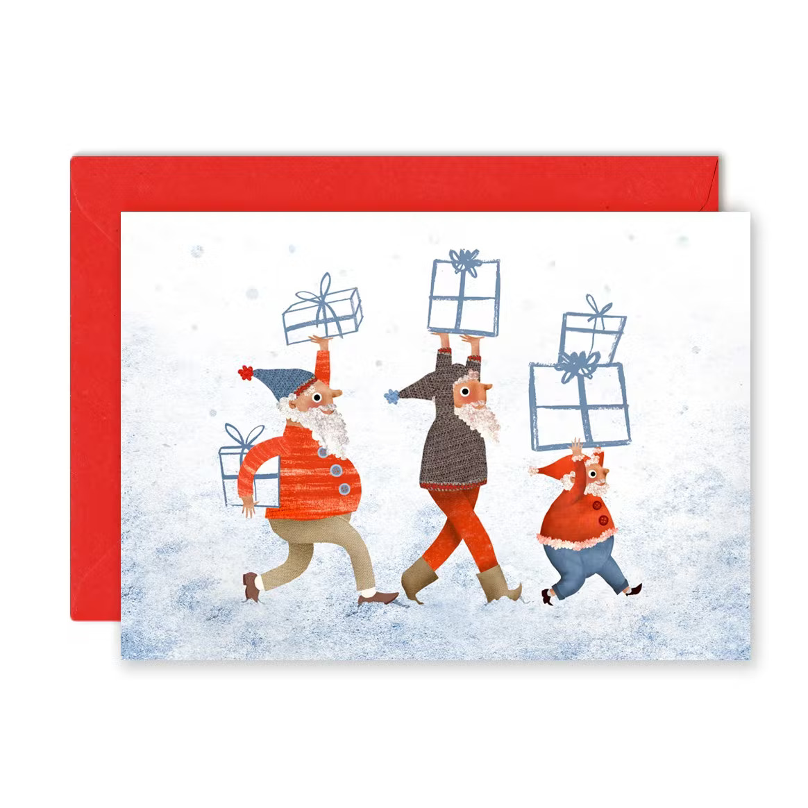 Julkort med kuvert - Bära paket (Fraktfritt)