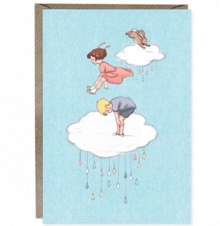 Belle & Boo - Kort med kuvert - Hopp bland molnen (Fraktfritt)