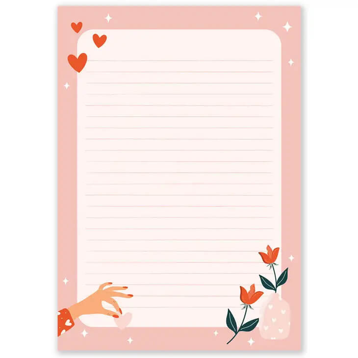 Block eller brevpapper - Kärlek (A5-format)