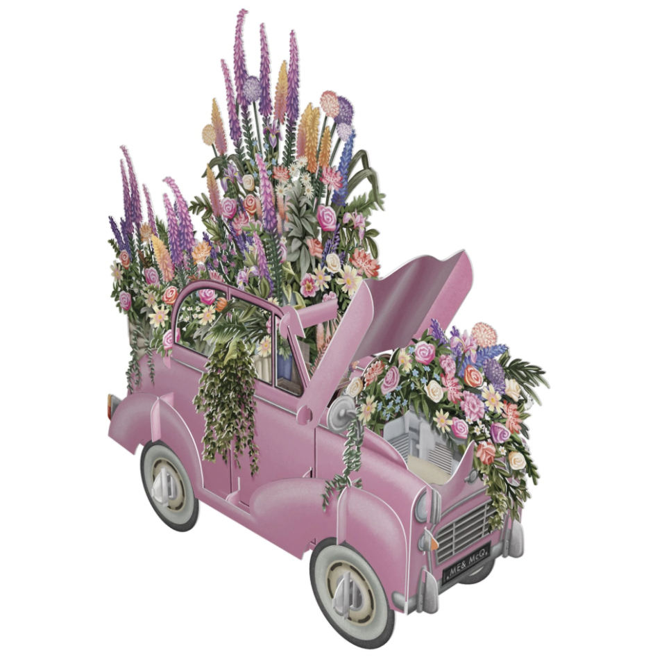 Magiskt gratulationskort - Blomstrande bil (Fraktfritt)